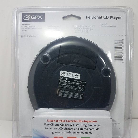 GPX Personal CD Player CD CD-R/RW Includes Stereo Earbuds PC101B New Sealed - Picture 2 of 5
